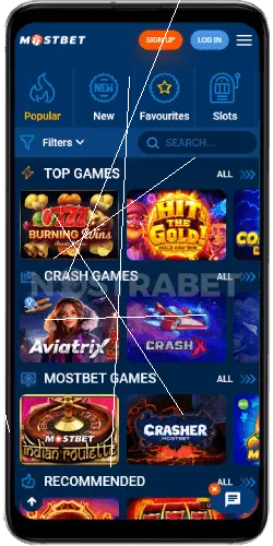 Mostbey Android APK ekran aplikacji